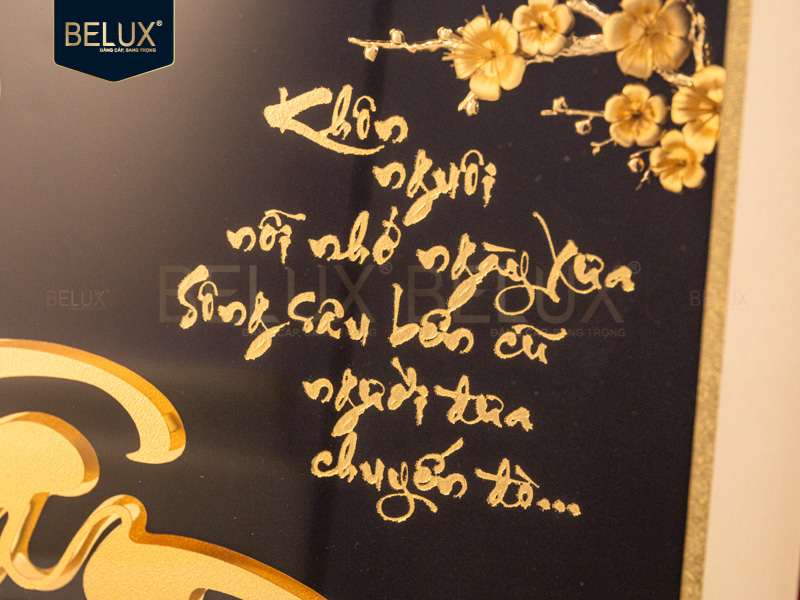 Tranh Chữ Tri Ân Dát Vàng 24k